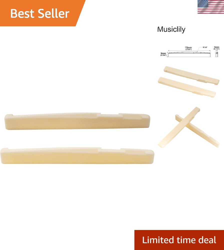 Bone Saddle for Taylor & Martin Guitars - 6 String Replacement, 72x3x9mm