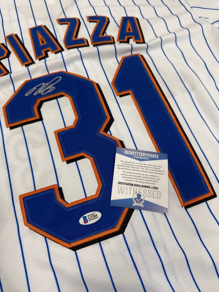 Mike Piazza Jersey Hand Signed MLB Authentic Autograph BAS AUTHENTICATION