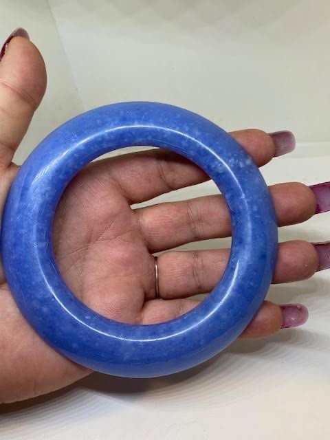 Blue Lucite Plastic Bangle Bracelet