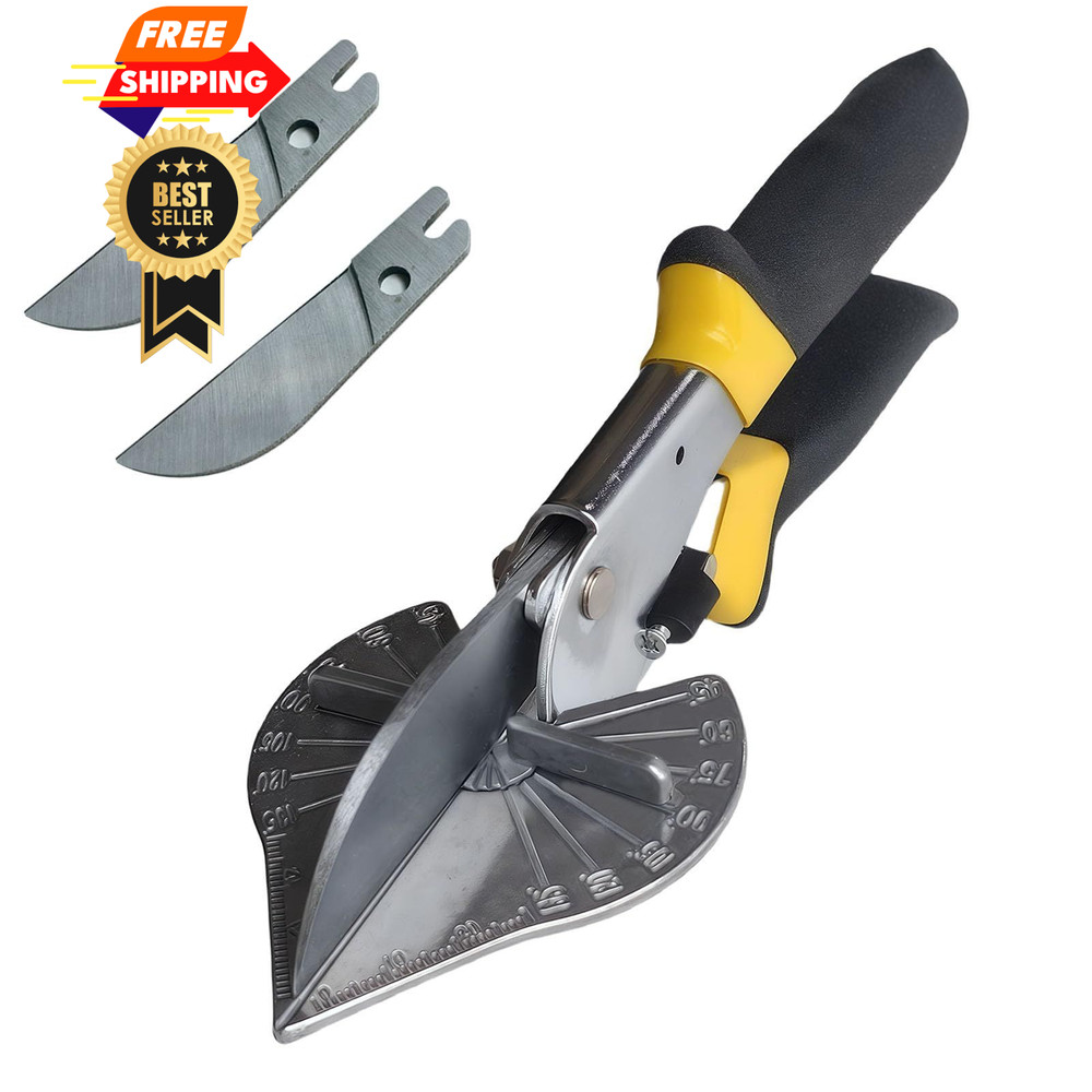 Multi Angle Miter Shears for Angular Cutting, Adjustable 45-135 Black Handle