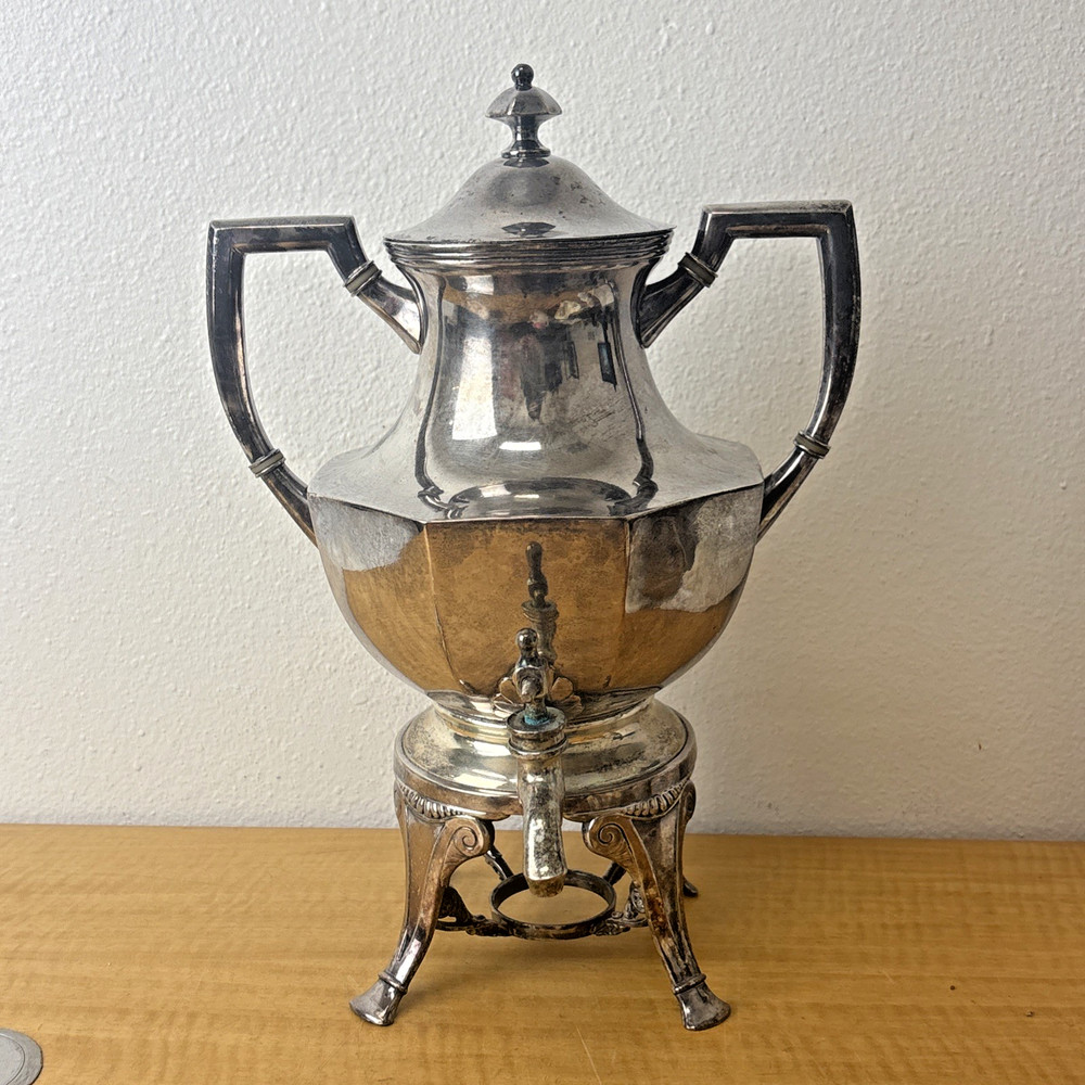 John Wanamaker New York Quadruple Plate Silverplate Coffee / Tea Samovar 12258
