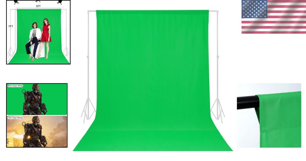 Versatile 5x7 FT Green Photography Backdrop – Ideal for Events & Studios