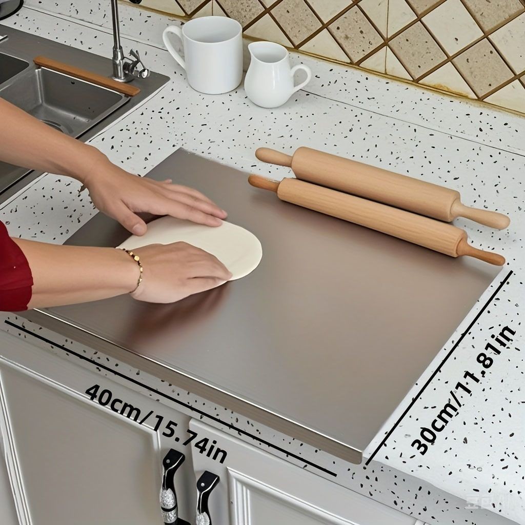 Stainless Steel Cutting Board with Lip for Kitchen Chopping Boards Countertop