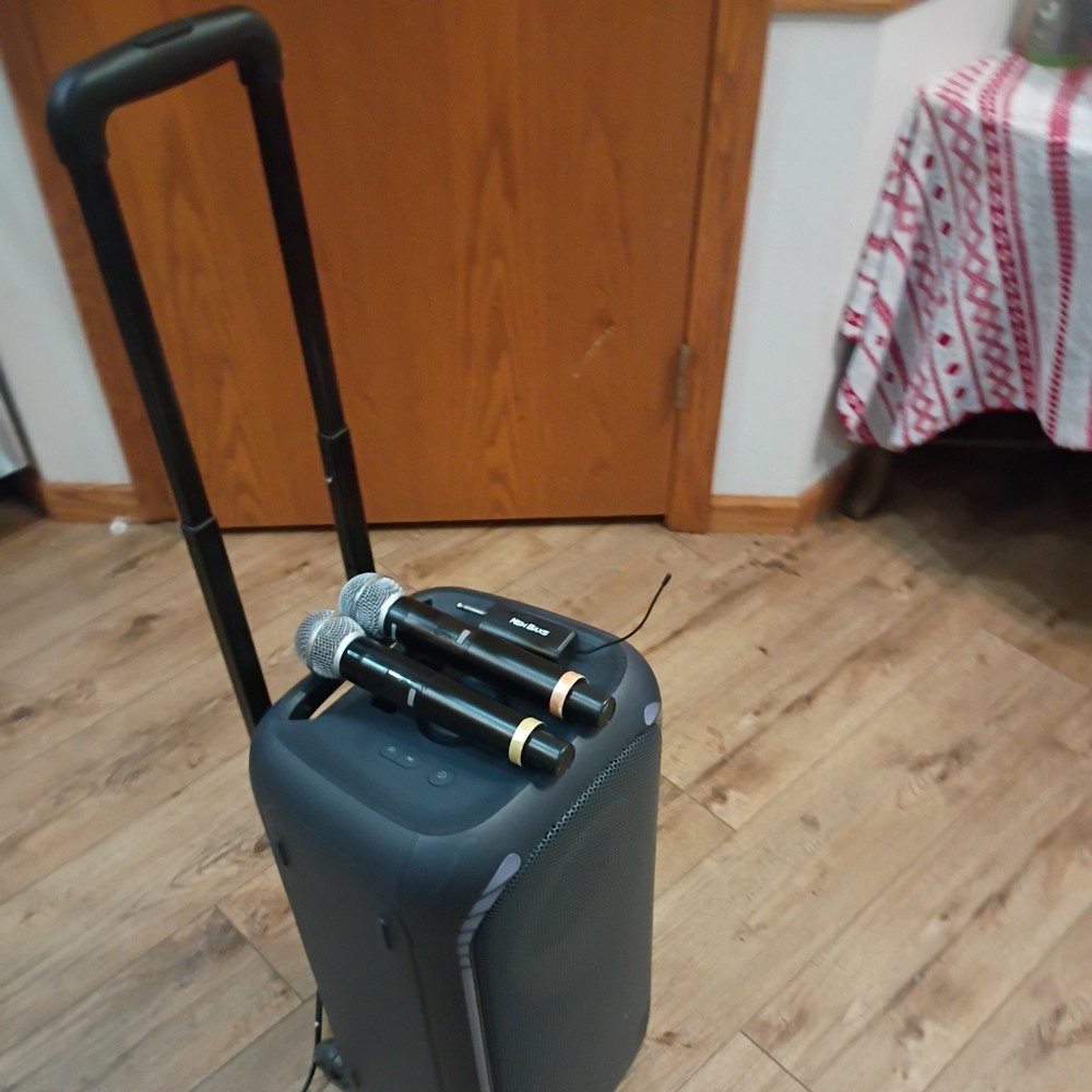 Onn Karaoke Machine with 2 Microphones Wireless Bluetooth Speaker