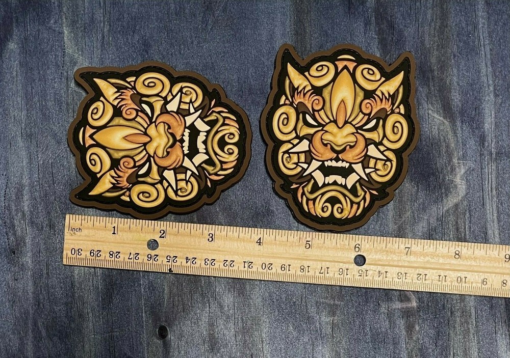 Foo Dog Head PVC Morale Patch