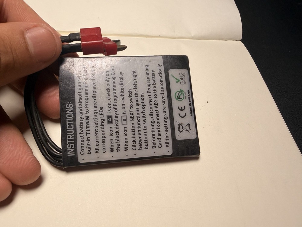 GATE TITAN Advanced Airsoft AEG MOSFET Control System Programming Card