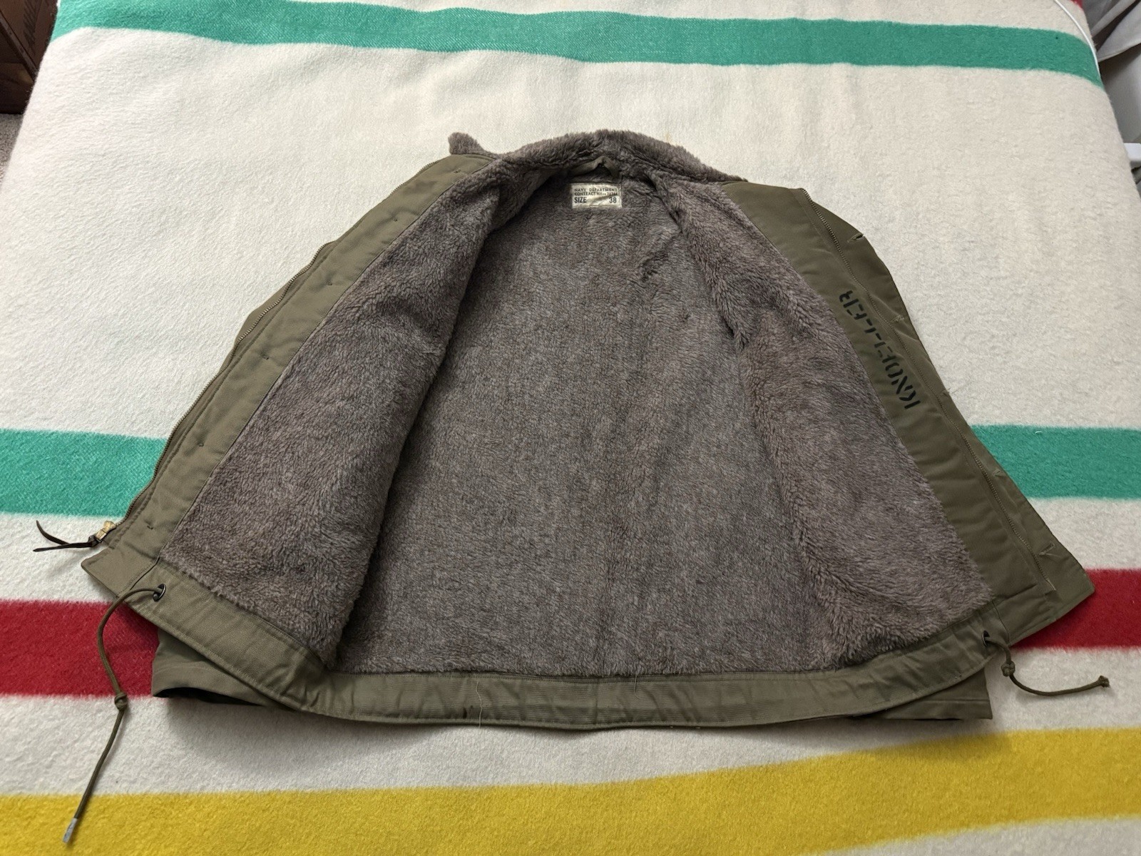 Vintage WW2 40s USN US Navy N1 Deck Jacket Size 38 Medium M Named NXsx 73744