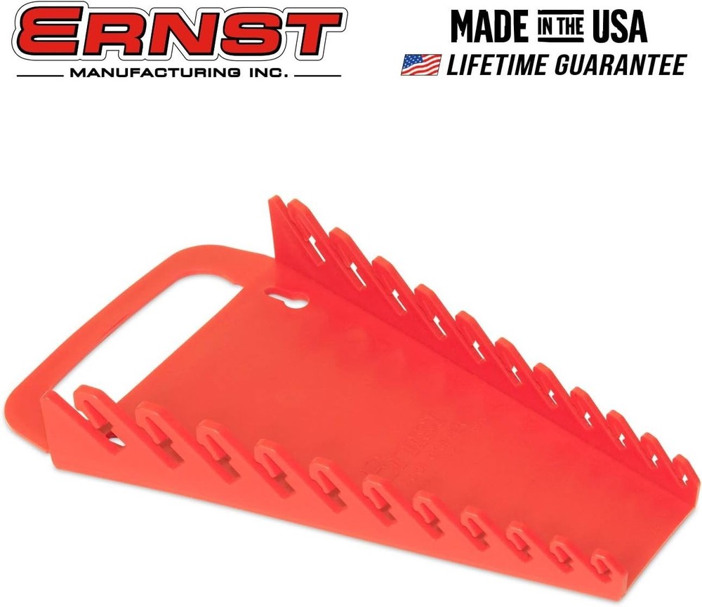 Efficient Wrench Organizer - 11 Tool Red Gripper with Vertical Mount Kit