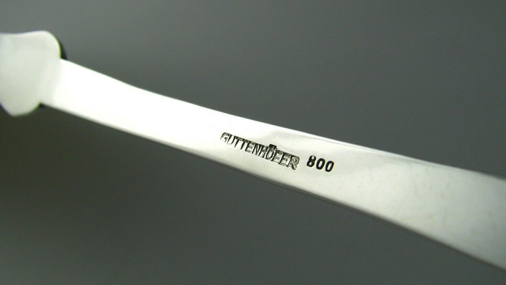SOLID SILVER SPOON BASTING STUFFING SERVING SPOON by Guttenhöfer Germany ca1900s