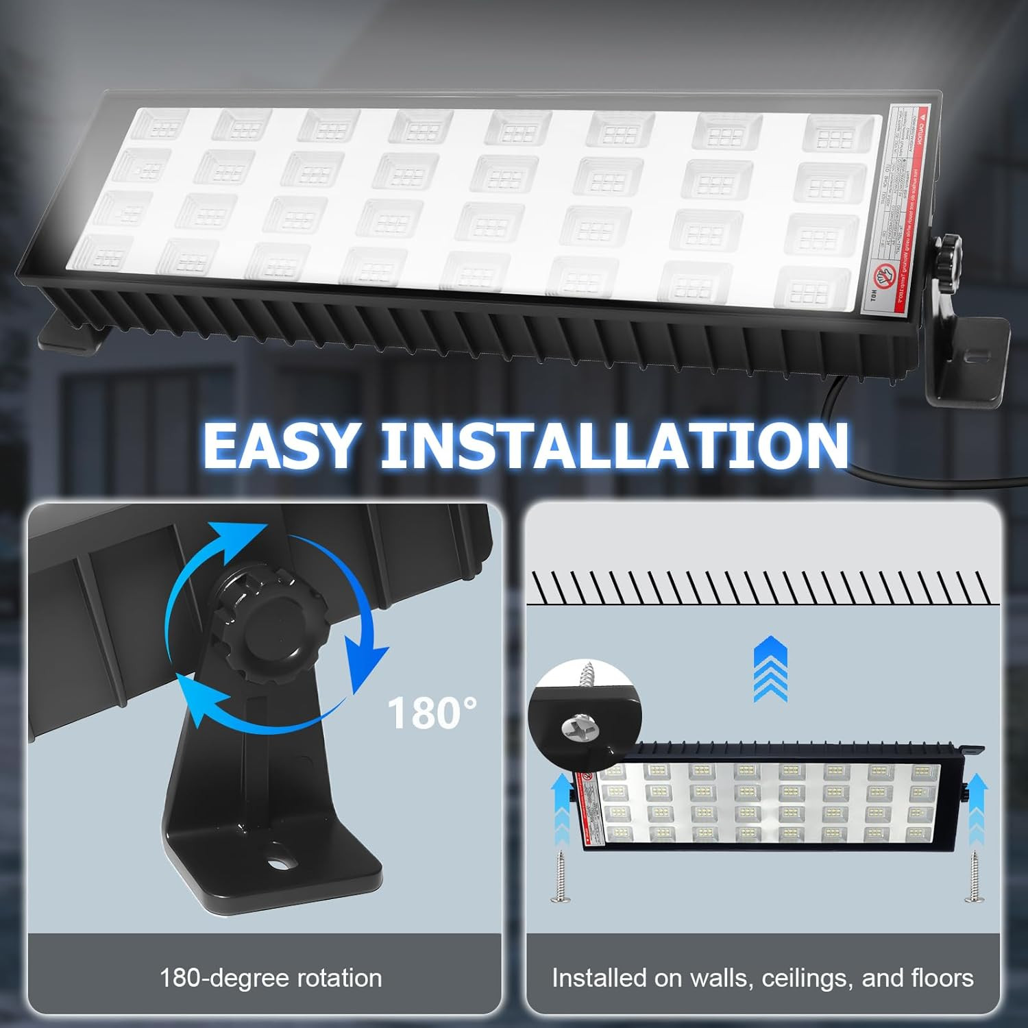 150W LED Shop Lights, 6000K 18000LM Work Light for Garage, Plug in Garage Light