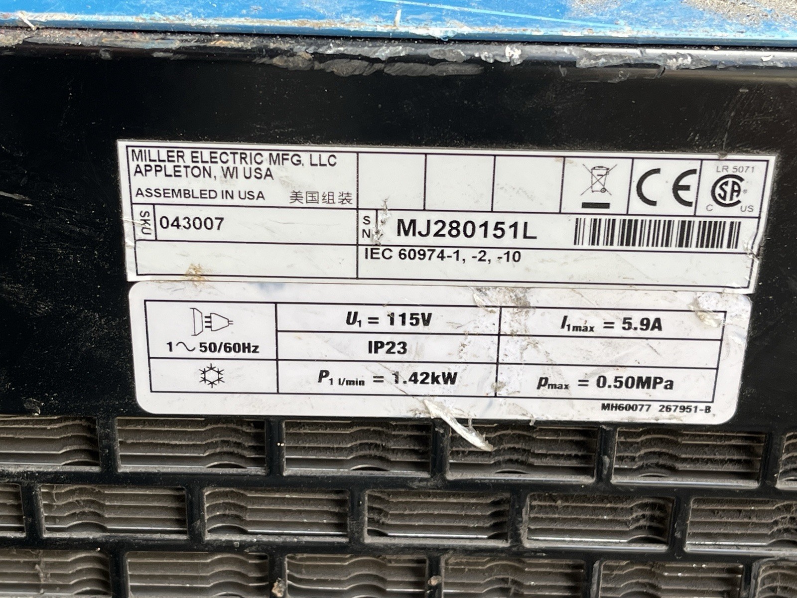 Miller Coolmate 3 Water Coolant System, SOLD AS IS ONLY.