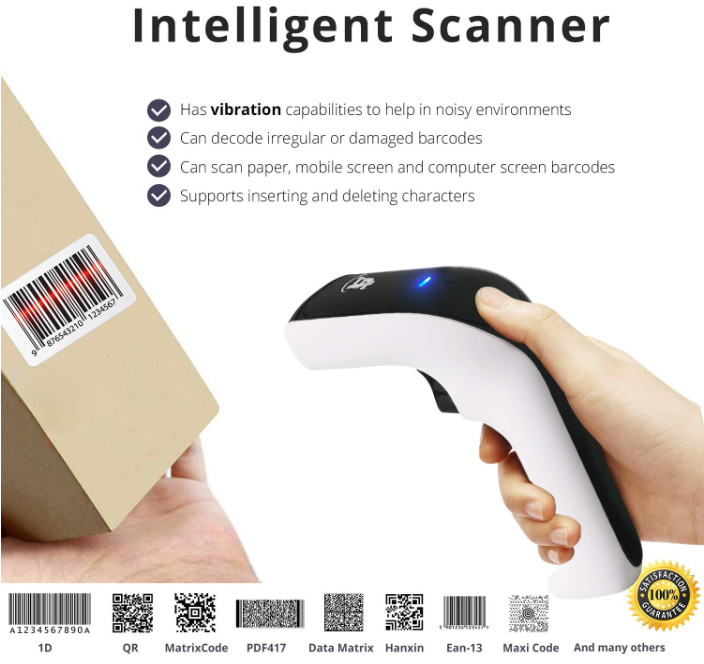 Escaner Inalambrico De Codigo De Barra Lector Scanner De Barras USB Recargable