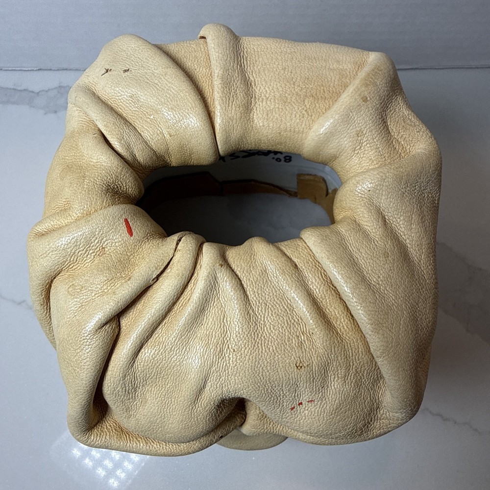 Leather Wrapped Tissue Box Holder Berl Face Signed 2008 Handmade Oddities