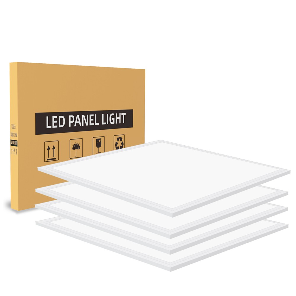 2-100Pack 2x2Ft LED Panel Light Drop Ceiling Flat Recessed Troffer Fixture 5000K