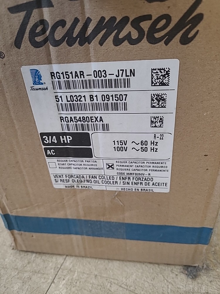Tecumseh Compressor RG151AR-003-J7LN Rotary Compressor