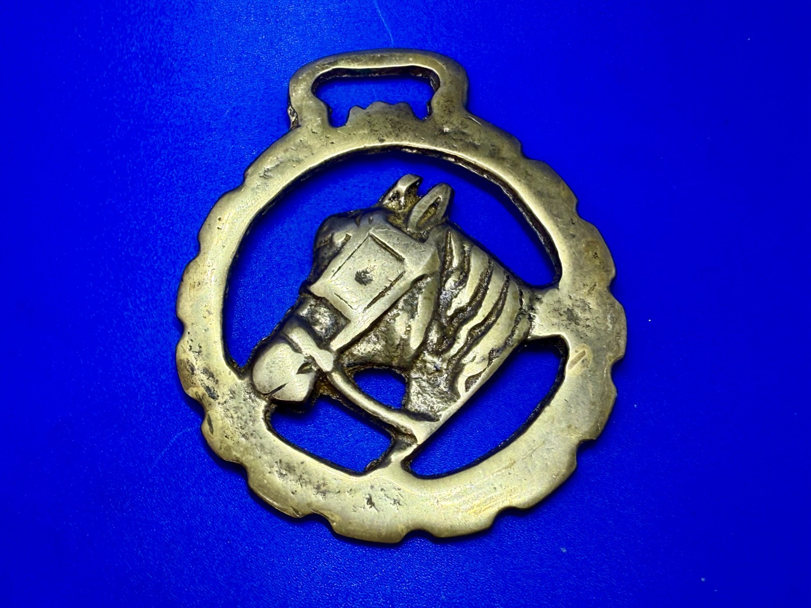 Horse Head with Blinkers Openwork Bridle Harness Saddle Medallion