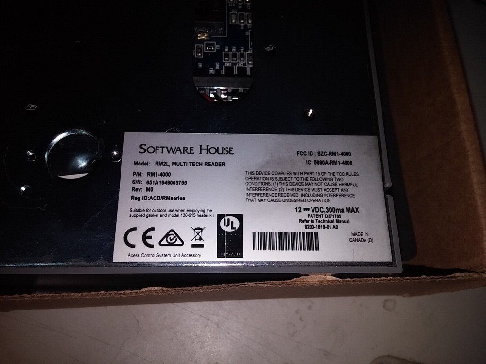 Software House RM1 / RM1-4000 Multi-Tech Wall Mount Access Control Reader NOS