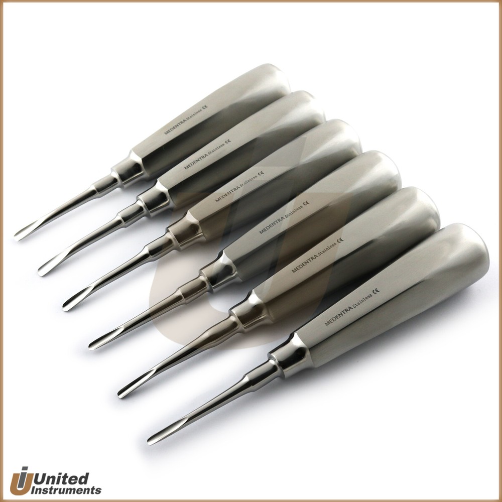 6Pcs Dental Luxating Elevators Extraction Oral Surgery Apical Root Tip Elevators