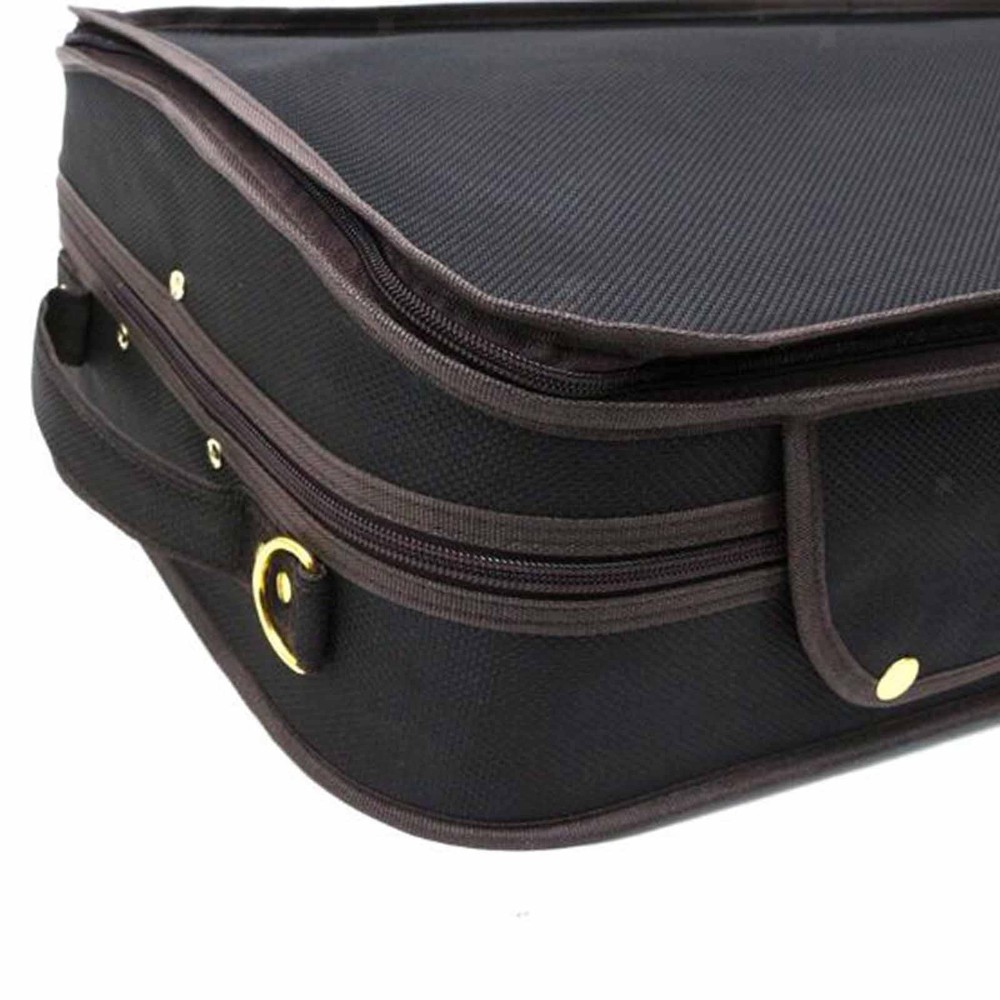 Double Violin Case Professional Hard Oxford Backpack Silk Lining Handle Storage