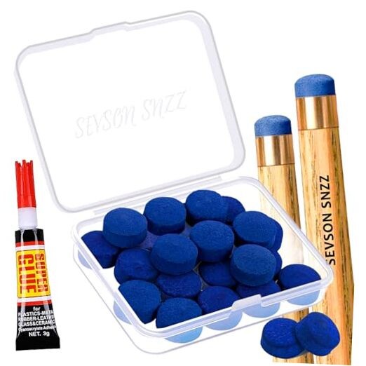 Billiard CUE Tips 12MM BLUE