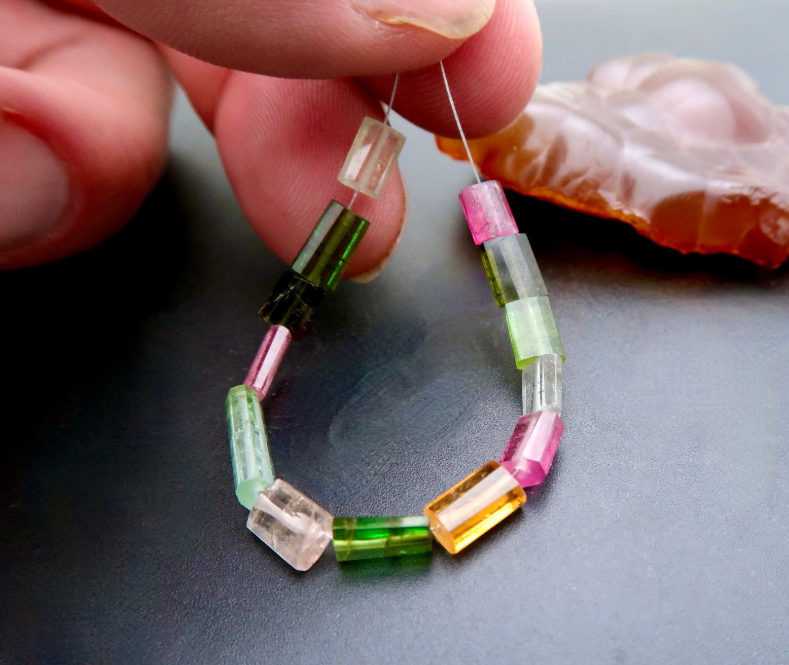 NEW GORGEOUS AAAAA MULTI COLOR TOURMALINE GEMSTONE BEADS FACETED CYLINDER BEADS