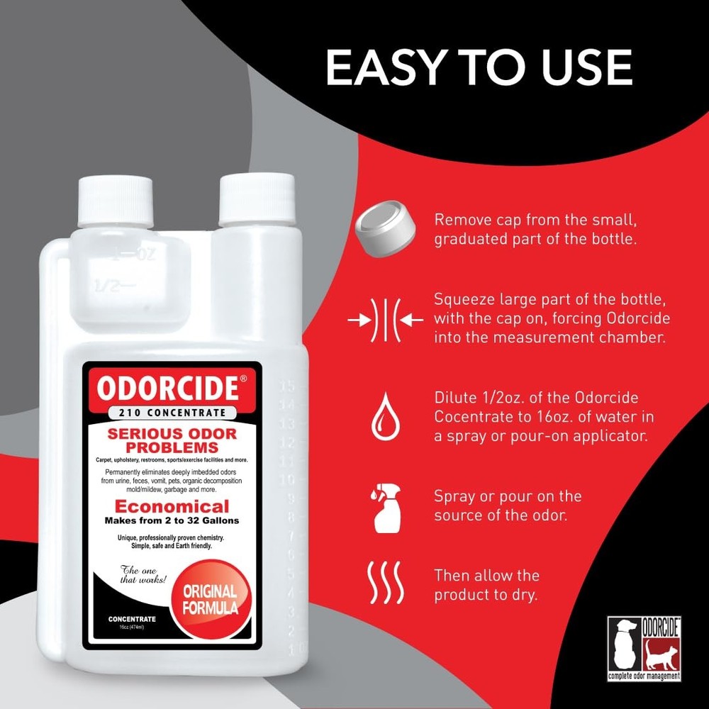 Odorcide Odor Eliminator Concentrate: for 16 oz, Original