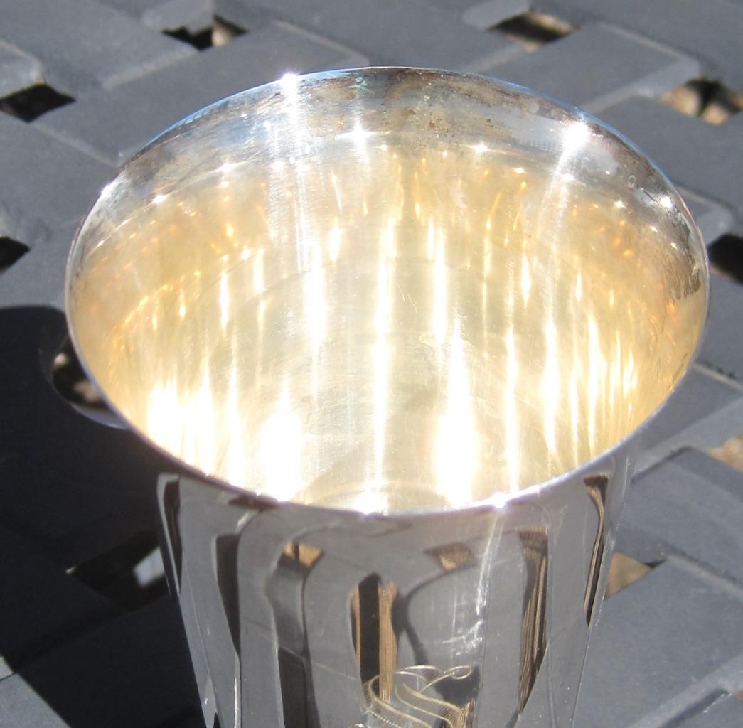 Sterling Silver Tumbler International 160 grams Monogram Dated 5.5 inches