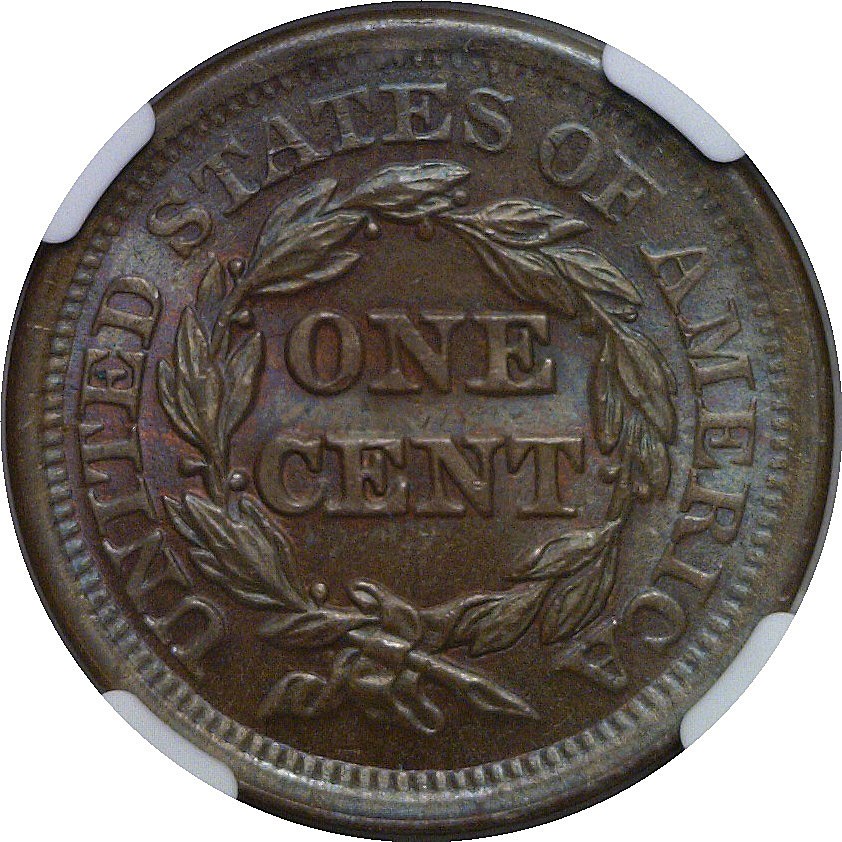 1851 Large Cent NGC MS-66 BN