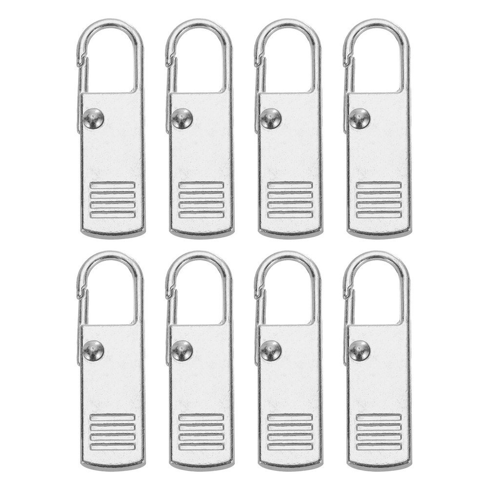 Zipper Pull Replacement, 8 Pcs Zipper Handle Mend Fixer Repair, Silver Tone