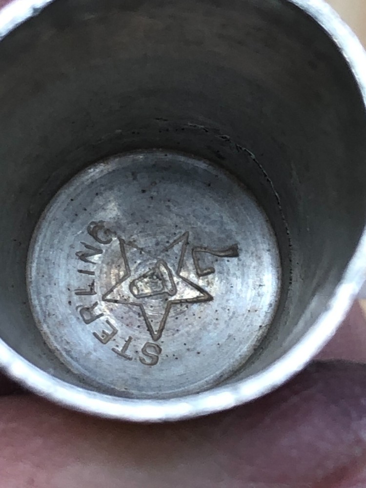 Vintage Sterling Silver Thimble, size 7, monogrammed