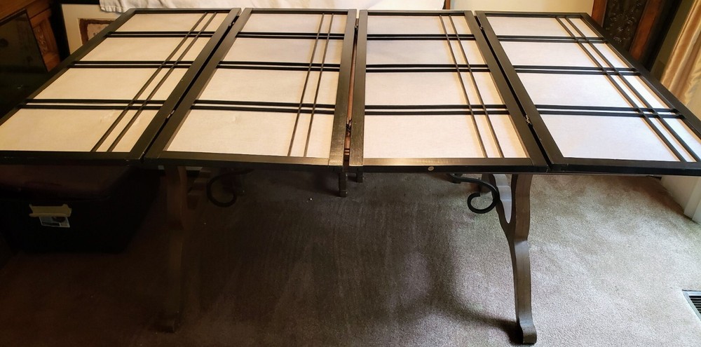 Shoji Screen Room Divider- Four Panel Black and White