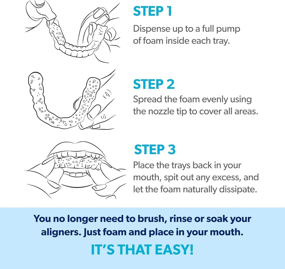 AlignerFresh Clean Foam - Mint Cleaner for Invisalign & Retainers