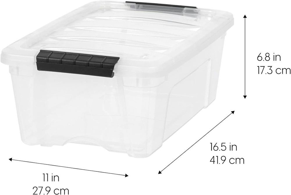 4-Piece Lidded Storage Container Set, 13-Quart Capacity,