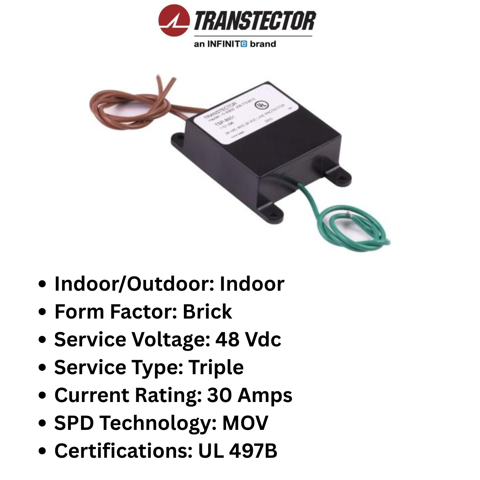 Transtector 1101-1130 48VDC Series DC Surge Protection