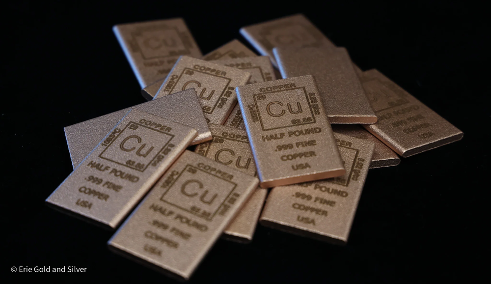 1/2 Pound lb Copper Rectangle Ingot Element Design
