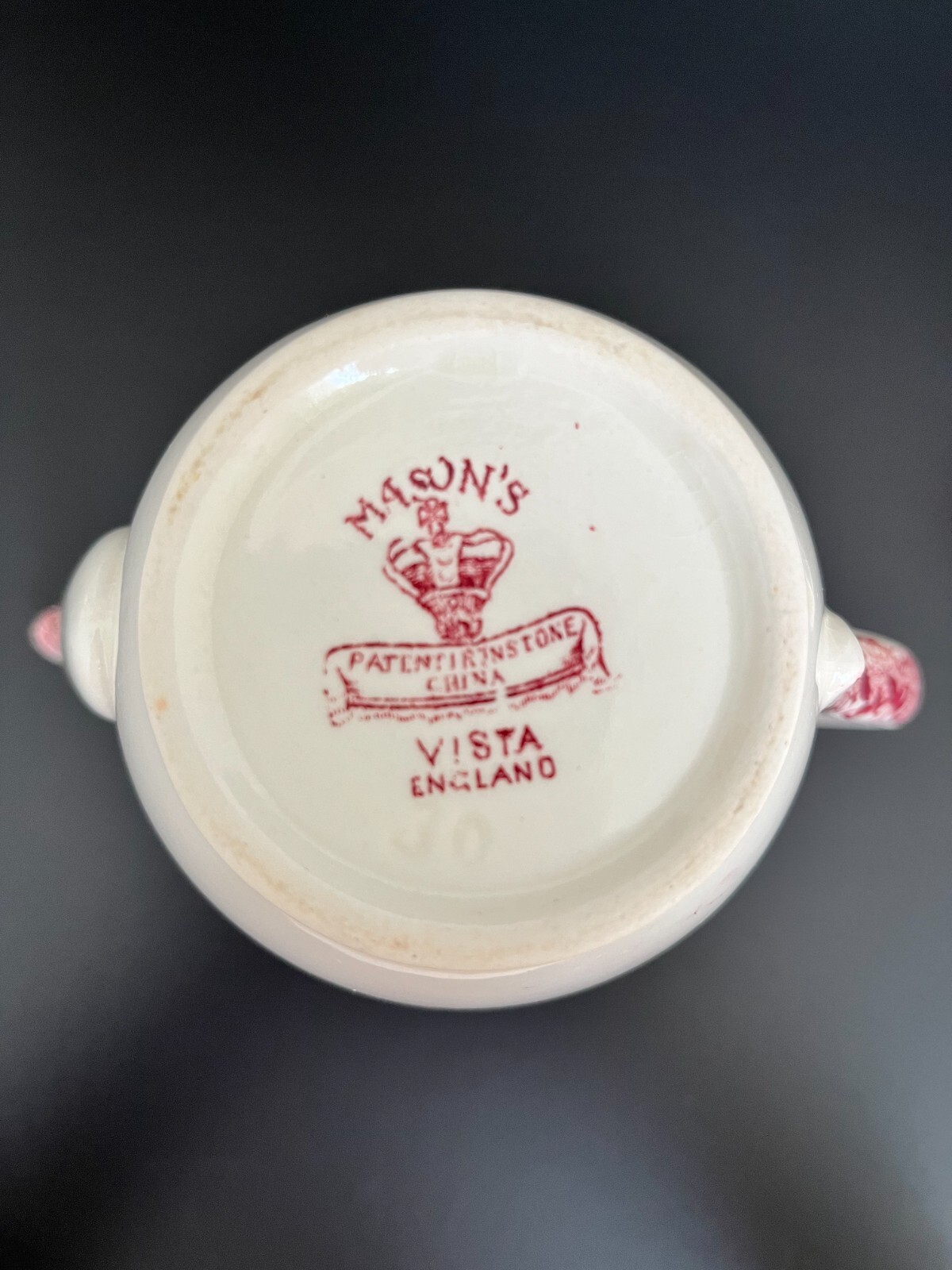 Antique MASON'S VISTA Patent Ironstone England Pink Coffee Tea Pot & Lid 1920s