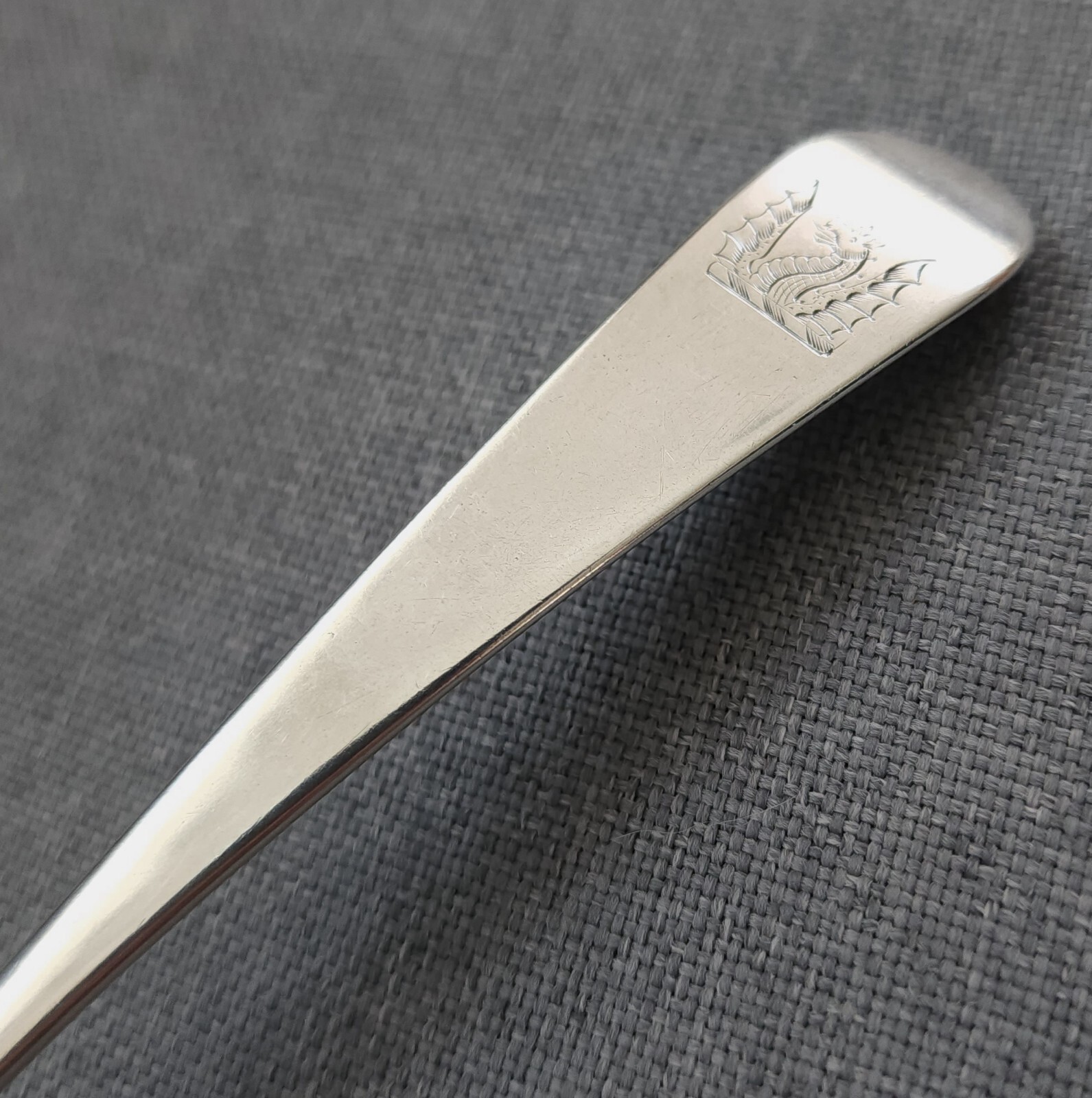 THOMAS NORTHCOTE Sterling GEORGE III London 1809 HERALDIC CRESTED 7" Ladle 43.3g