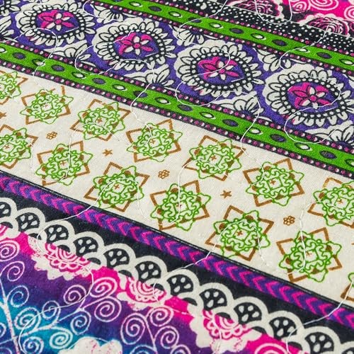 Cotton Bedspread Quilt Sets - Reversible Patchwork King Mixed Floral Colored