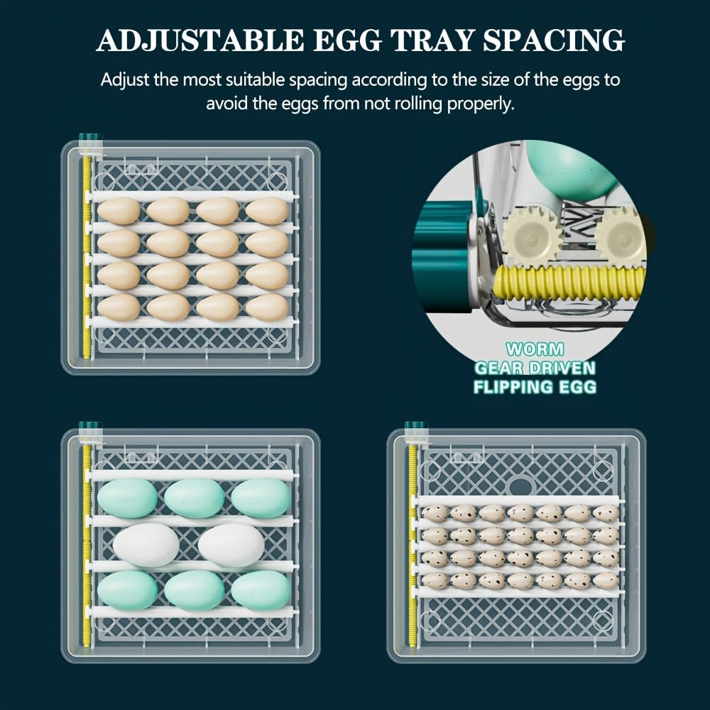 Automatic Egg Incubator 36-Tray, Digital Humidity Control with Auto Flip, Adjust