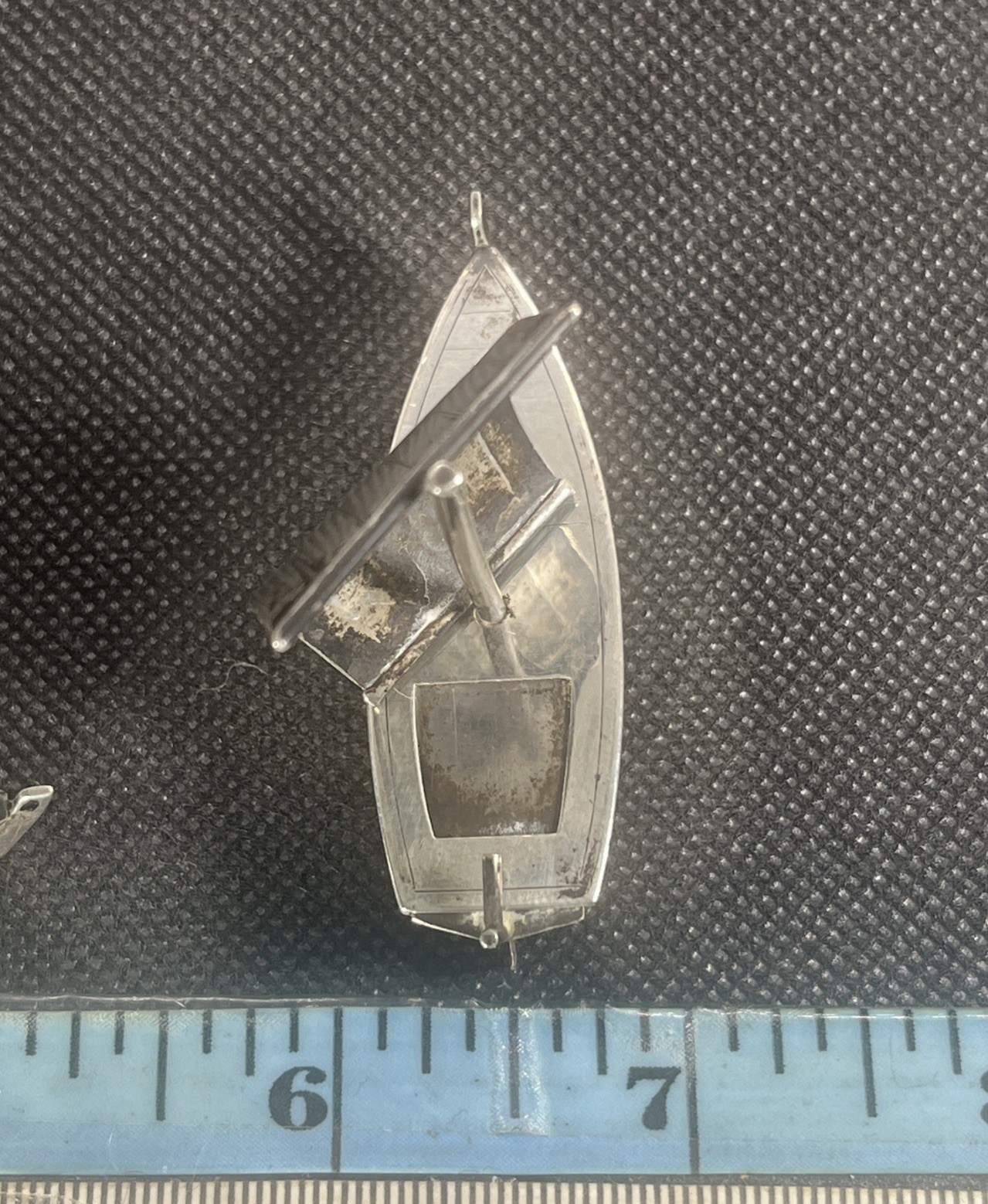 Antique Japanese 950 Sterling Silver Sailboats Salt & Pepper Shakers Set 6 Pc