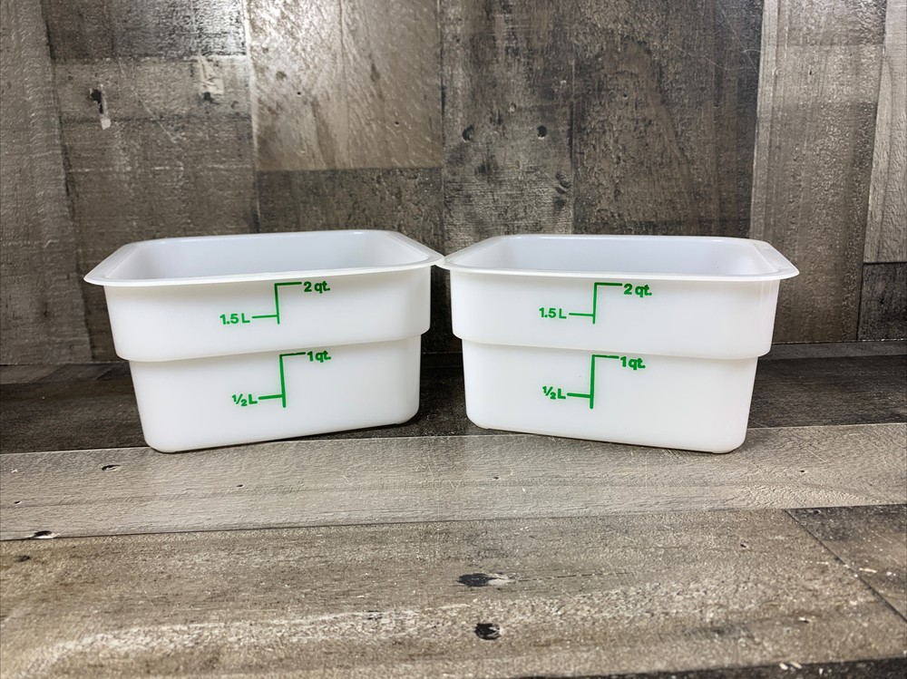 Cambro 2SFSP148 Cambro Square Container 2 Quart Capacity, White