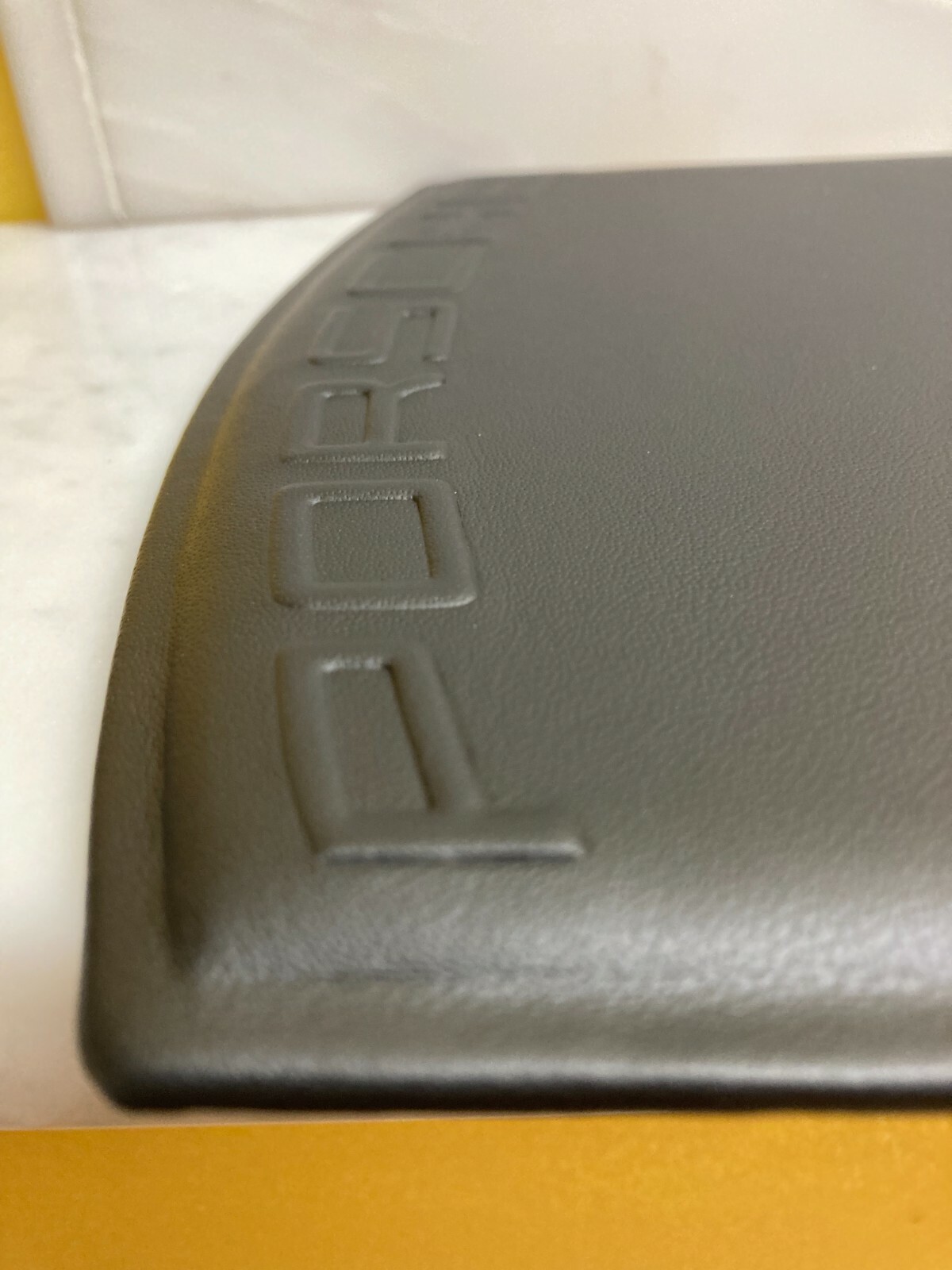 PORSCHE DESIGN SECOND GENERATION EMBOSSED BLACK LEATHER MOUSE PAD. NIB. SWEET!!