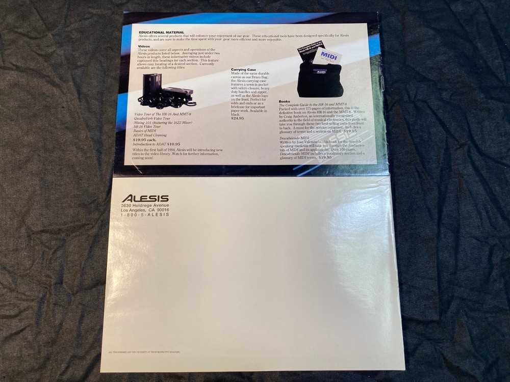 Vintage Alesis Studio Electronics Gear Brochure