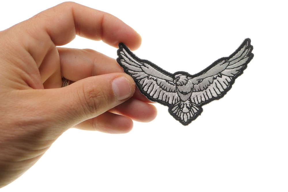 Black and White Eagle Iron on Patch - 3.5x2.2 inch - P5550