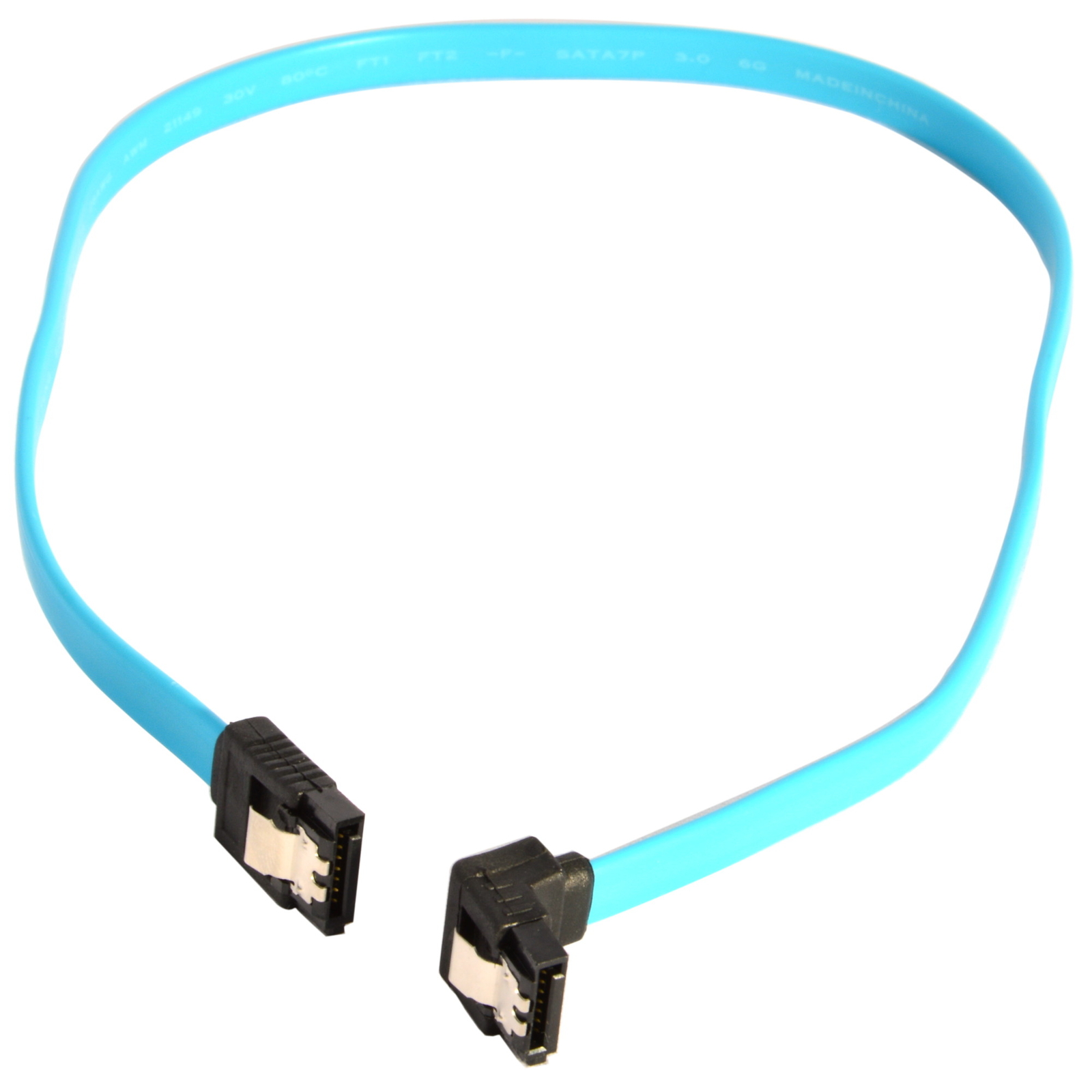 5x 18" SATA 3.0 Cable SATA3 III 6GB/s Right Angle SSD HDD Hard Drive, Blue