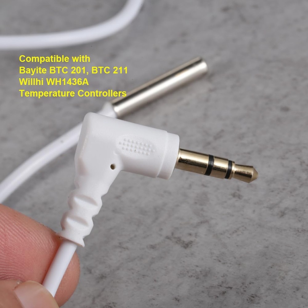 bayite NTC 10K Temperature Controller Probe Sensor with 3.5mm Audio Plug...