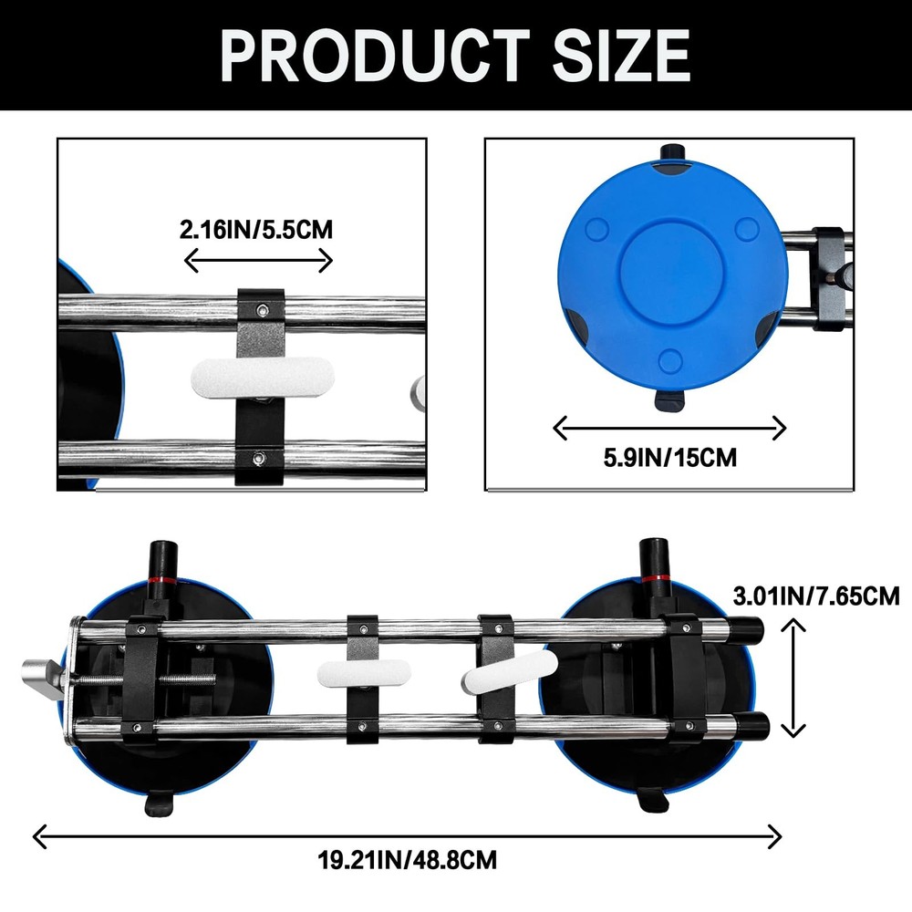 Manual Vacuum Countertop Leveling System - 3s Quick-Suction Technology & 4 Ad...