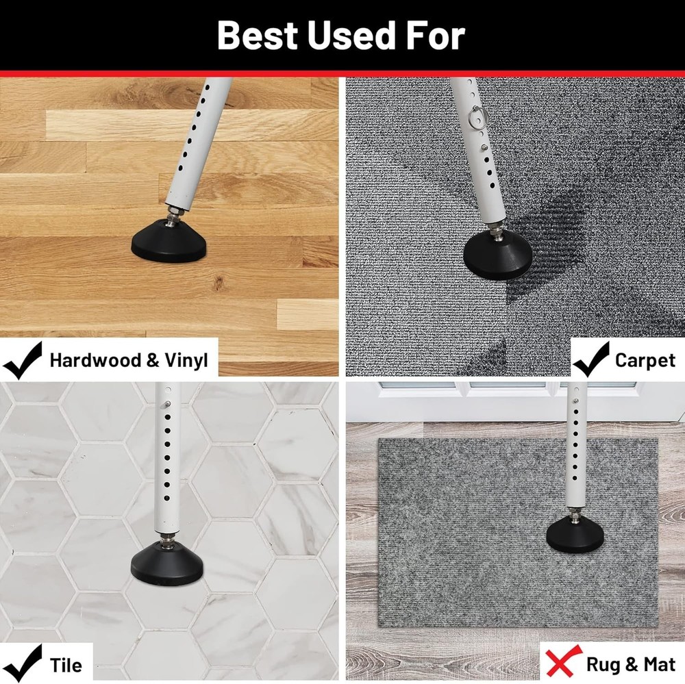 Heavy Duty Adjustable Door Security Bar - Versatile & Reliable Safety Solution
