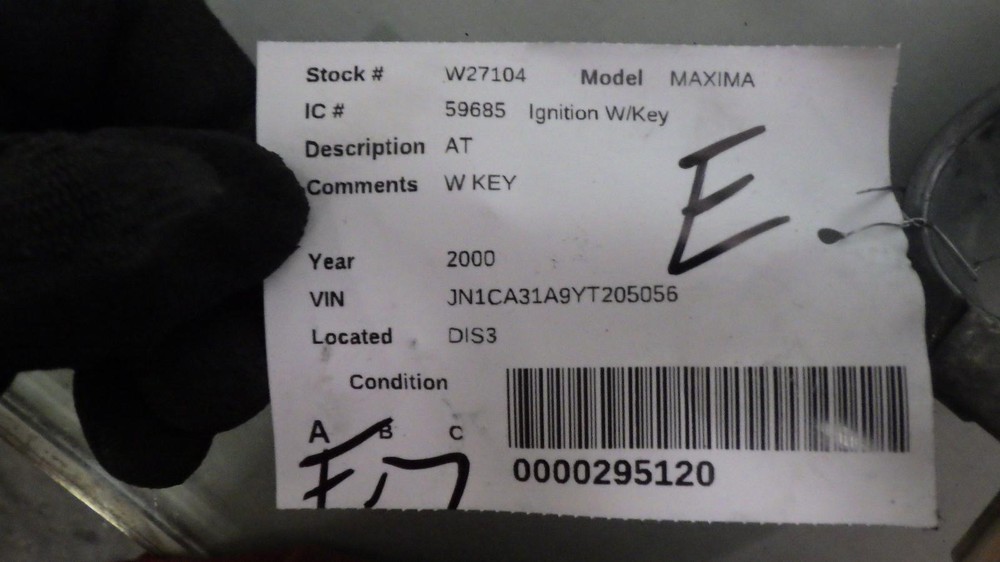 00 NISSAN MAXIMA Ignition W/Key