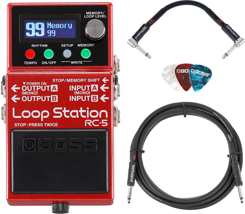 Boss RC-5 Loop Station w/ Instrument Cables